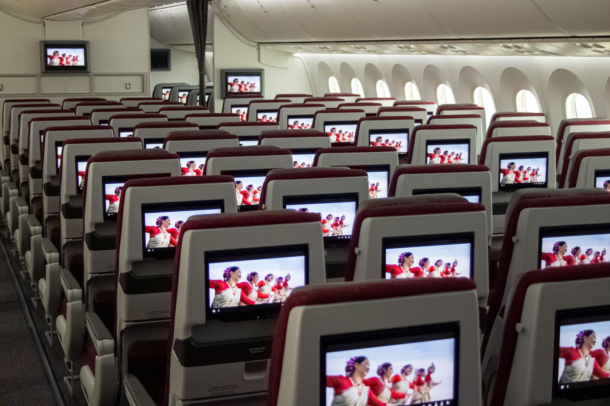 4K QLED in-flight entertainment screens across cabins