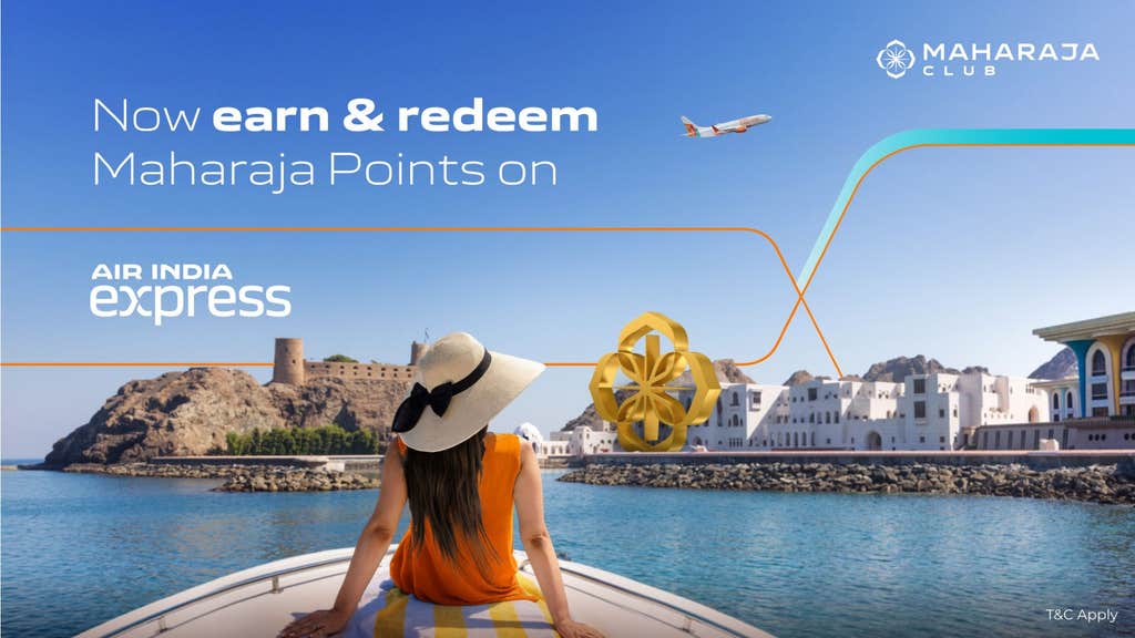 Air India Maharaja Club members can now earn and redeem Maharaja Points on Air India Express flights