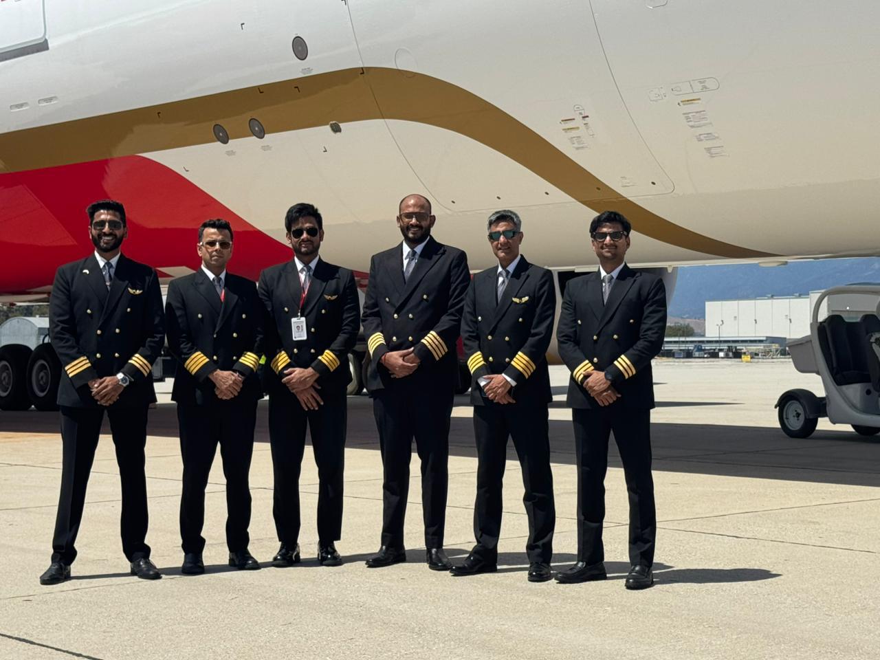 Air India's team of pilots who brought our latest line-fit B787-9 home