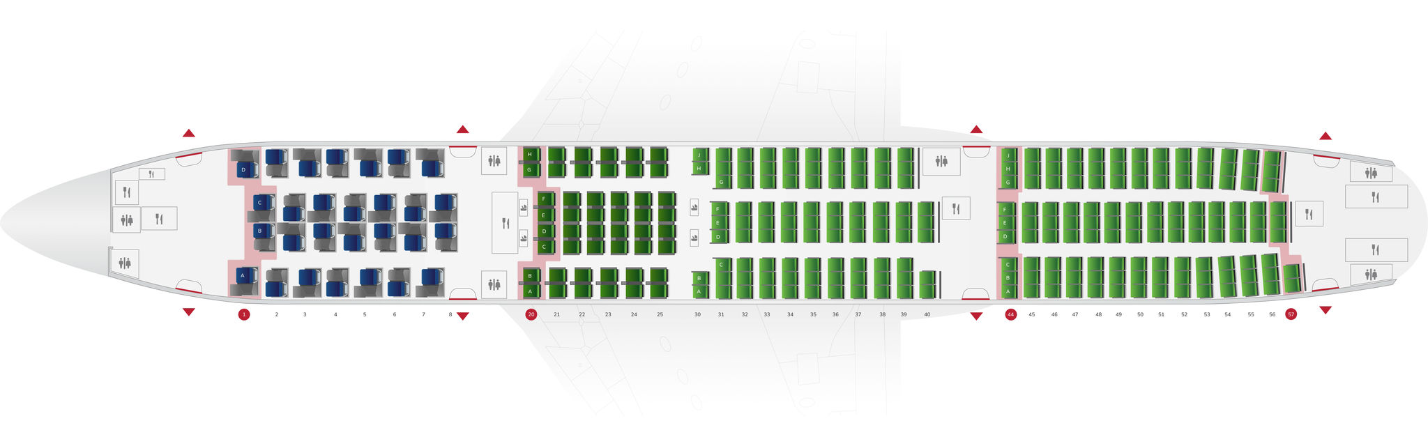 Air India LOPA B777 - 200LR Seat Map