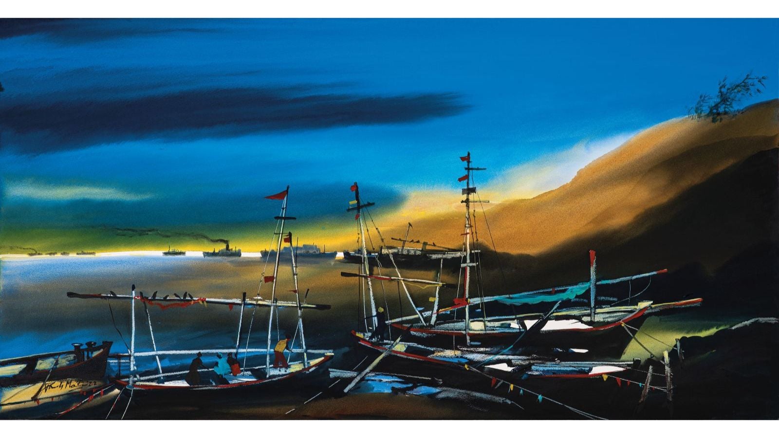 Homeward Bound, watercolour on paper (2022), by Paresh Maity