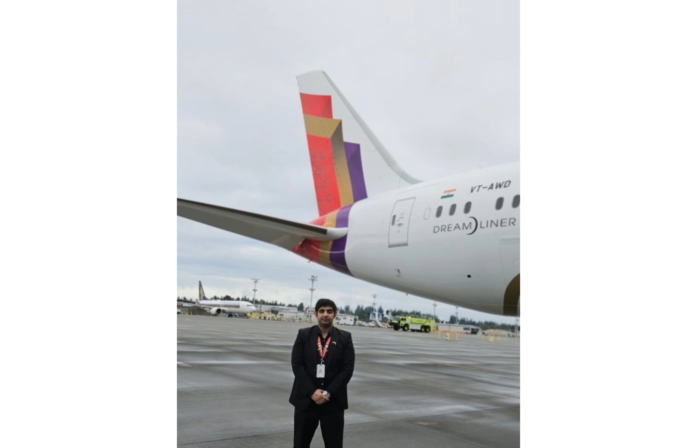 Air India Chief Engineer Yuvraj Puri, at Everett with the new line-fit B787-9