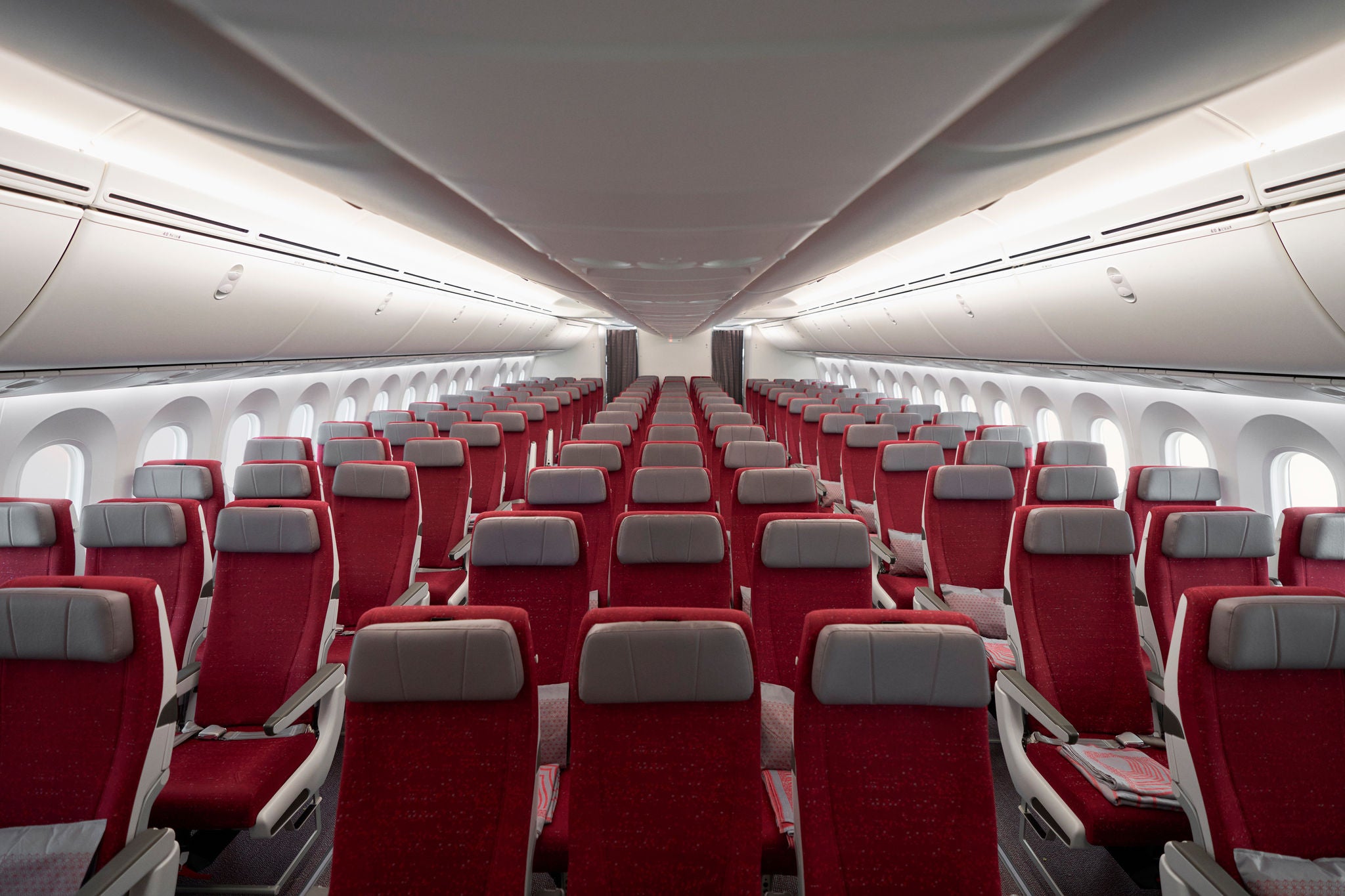 Economy cabin in Air India's B787-9 with 238 seats