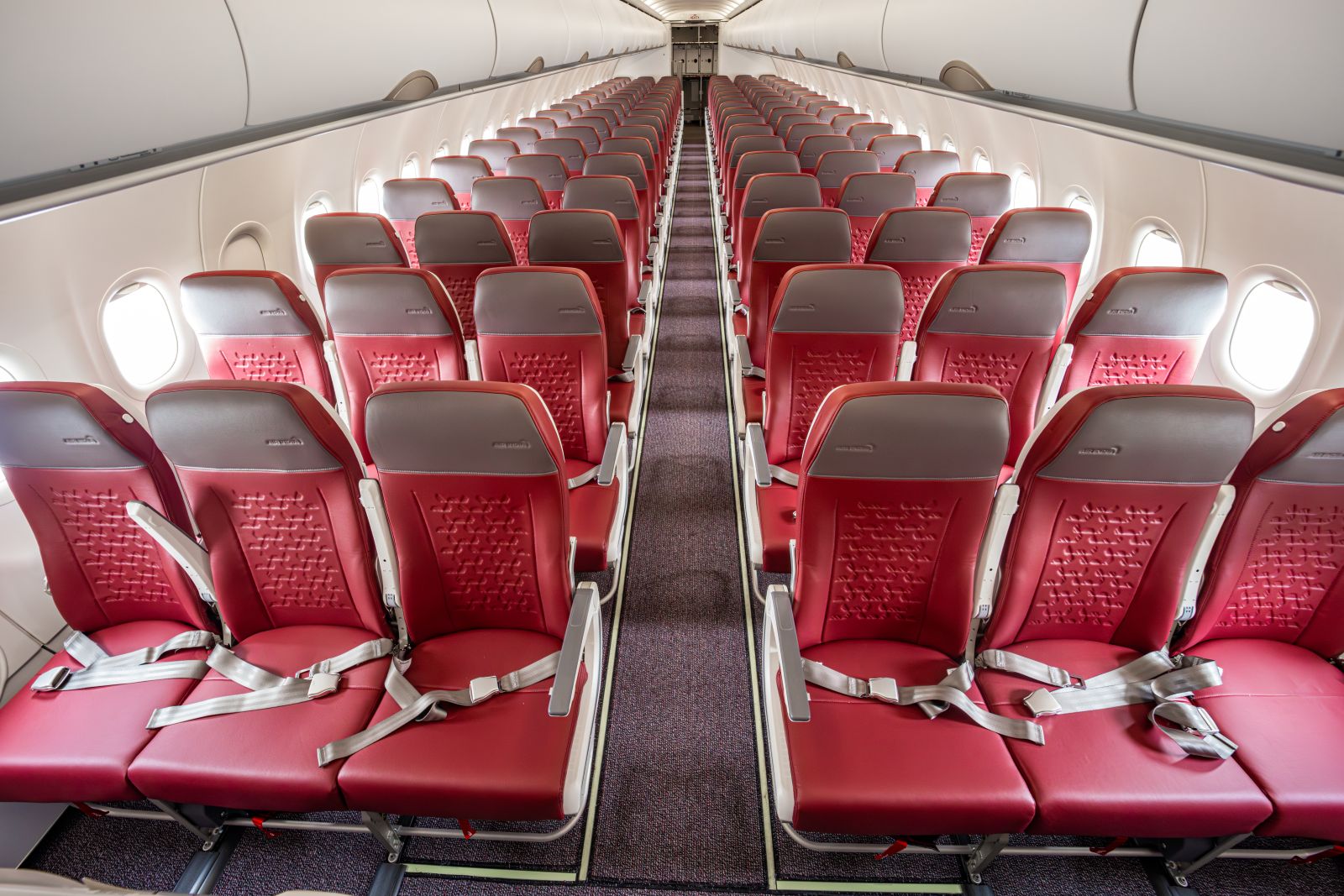 Economy cabin in Air India's retrofitted A320