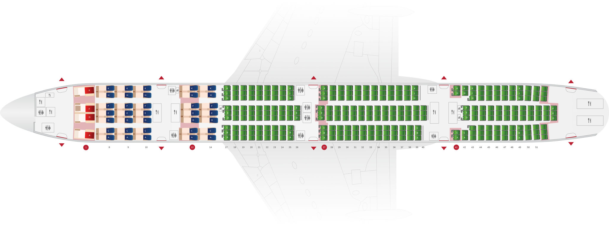 Air India LOPA B777-300ER Seat Map