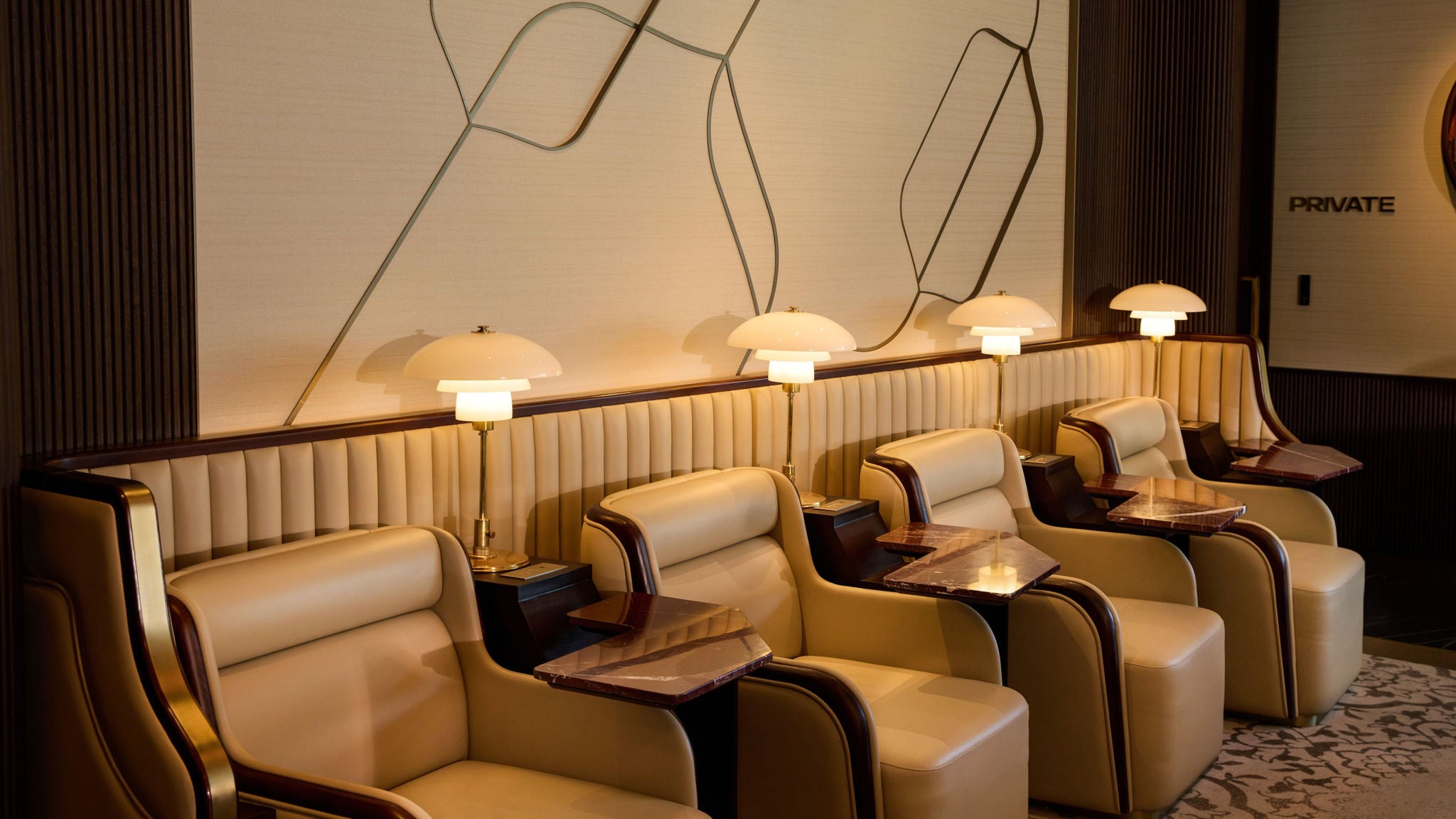 The Business Class section at the Maharaja Lounge