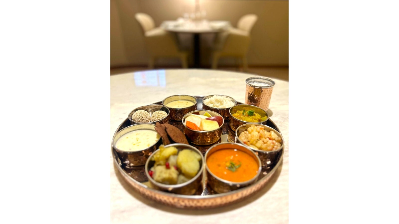 Special Thali offered at the Maharaja Lounge New Delhi to mark Navratri