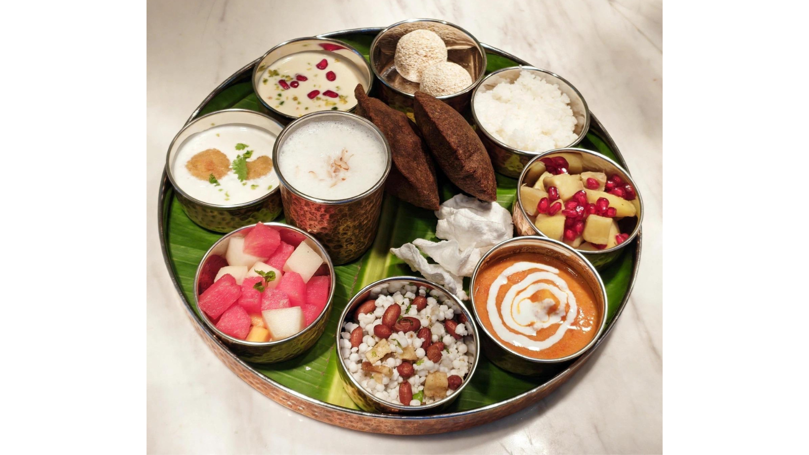 Navratri thali served at Air India Maharaja Lounge